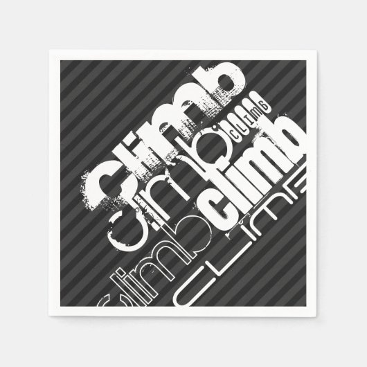 Klimmen; Zwarte & Donkergrijze Strepen Servetten (Voorkant)