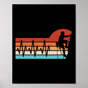 Klimmend Hartslag Retro Klimmen Grappige Rotsbekli Poster