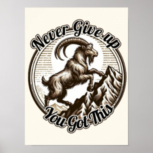 Klimmende Berggeit Steenbok Geboortedag Dierenriem Poster