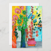 Klimmende Bloemen Aquarel Kaart (Voorkant / Achterkant)