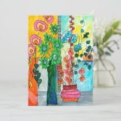 Klimmende Bloemen Aquarel Kaart (Staand voorkant)