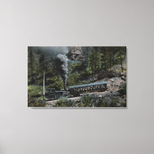 Klimmende cogumwieltrein canvas afdruk