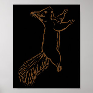 Klimmende eekhoornliefhebber Grafische eekhoornjon Poster