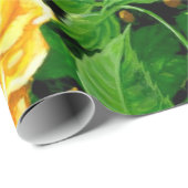 Klimmende gele rozen Verpakkingspapier Cadeaupapier (Rol Hoek)