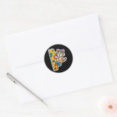 Klimmende Kat Bouldering Muur Meme Ronde Sticker (Envelop)