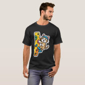 Klimmende Kat Bouldering Muur Meme T-shirt (Voorkant volledig)