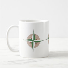 Klimmende kompas voor kamperen in de openlucht koffiemok