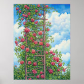 Klimmende Rozen op Ladder Poster (Voorkant)