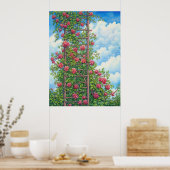 Klimmende Rozen op Ladder Poster (Keuken)