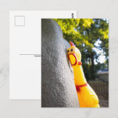 Klimmende rubber kip briefkaart (Voorkant / Achterkant)