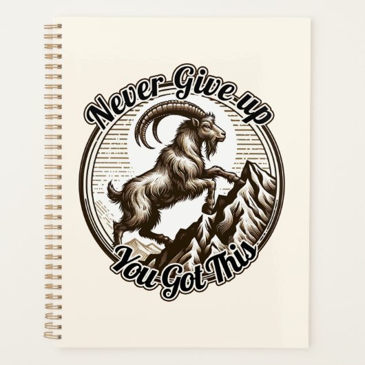 Klimmende Steenbok Geit Steenbok Geef Nooit Op  Planner (Voorkant)
