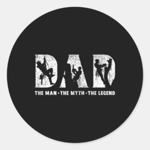 Klimmende vader De man De mythe De legende Vader Ronde Sticker