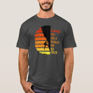 Klimmende vader sporten rotsklimmer berg klim vi t-shirt