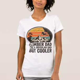 Klimmende vader vintage zonsondergang grappig T-sh T-shirt