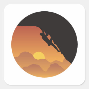 Klimmende vlakke ontwerpvector Silhouette Vierkante Sticker