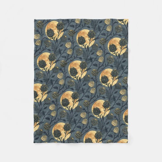 Klimmende wijnstokken Golden Twilight Floral Fleece Deken (Voorkant)