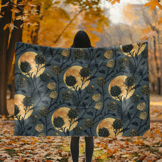Klimmende wijnstokken Golden Twilight Floral Fleece Deken