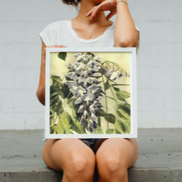 Klimmende Wisteria-vinnen Acrylverf Poster