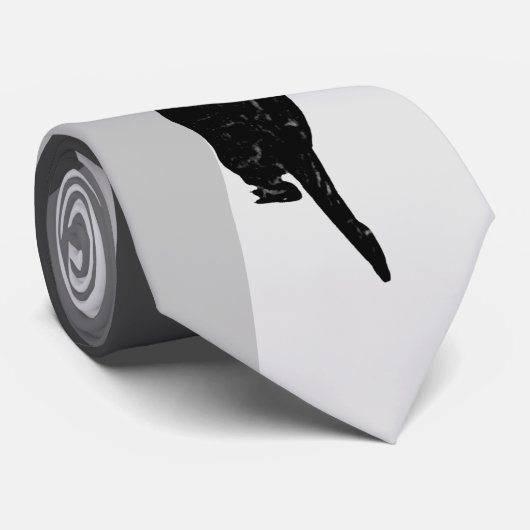 Klimmende zwarte kat stropdas (Opgerold)