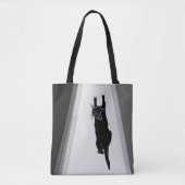 Klimmende zwarte kat tote bag (Voorkant)