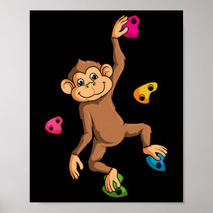 Klimmer Boulderen Vrij Klimmen Aap Kleine Rots Poster
