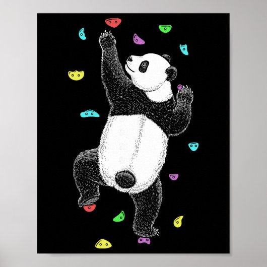 Klimmer Indoor Muur Klimmen Panda Beer Grappig Poster (Voorkant)