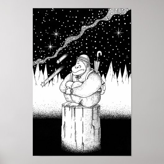 Klimmer op een sterrenhemel. poster (Voorkant)