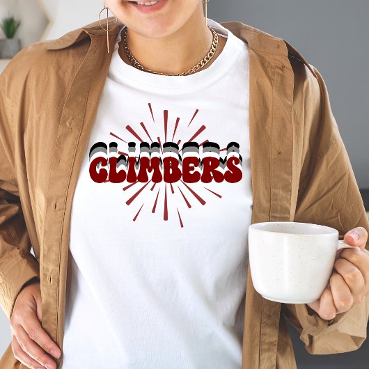 Klimmers gelaagde Groovy Font Starburst Tshirt