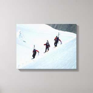 Klimmers, Mont Blanc, Frankrijk Canvas Afdruk