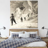 Klimmers onder de gevaarlijke serac - Mt. Blanc 19 Canvas Afdruk (Insitu (Slaapkamer))