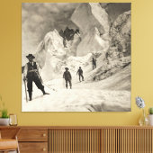 Klimmers onder de gevaarlijke serac - Mt. Blanc 19 Canvas Afdruk (Insitu (Woonkamer))