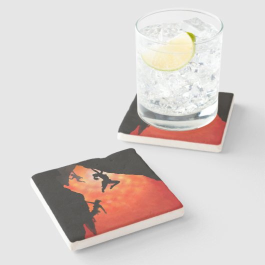 Klimmers stenen onderzetter (Zijkant)