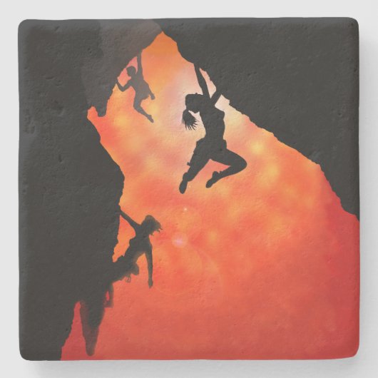 Klimmers stenen onderzetter (Voorkant)