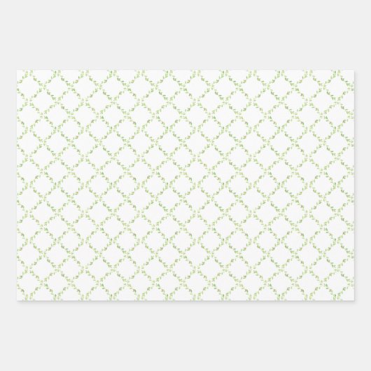 Klimop harten, Tralies en Stippen gemengd Inpakpapier Vel (Voorkant 2)