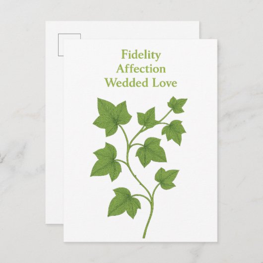 Klimop — Trouw, genegenheid, getrouwde liefde Uitnodiging Briefkaart (Voorkant / Achterkant)