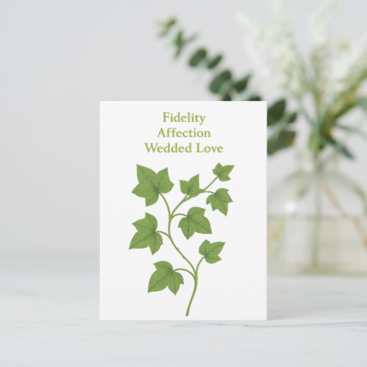 Klimop — Trouw, genegenheid, getrouwde liefde Uitnodiging Briefkaart (Staand voorkant)