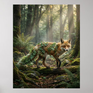 klimop vos bos magie poster
