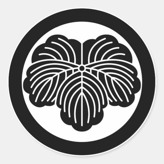 Klimopblad in cirkel ronde sticker (Voorkant)