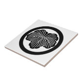 Klimopblad in cirkel tegeltje (Zijkant)