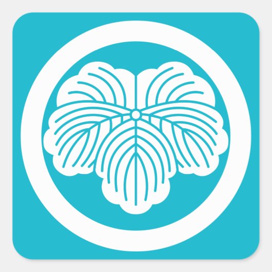 Klimopblad in cirkel vierkante sticker (Voorkant)