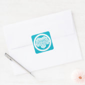 Klimopblad in cirkel vierkante sticker (Envelop)