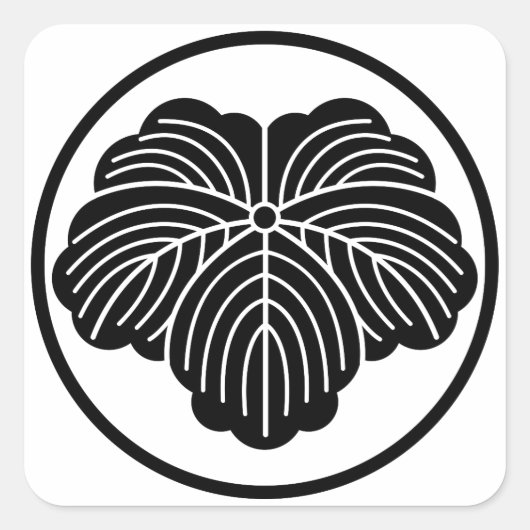 Klimopblad in draadvormige ring vierkante sticker (Voorkant)