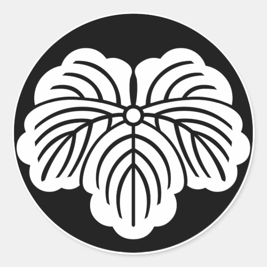 Klimopblad in rijstcake ronde sticker (Voorkant)