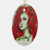 Klimopnimf roodharige vrouw Pixie Fantasy Kunst Keramisch Ornament (Links)