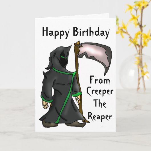 Klimplant de Maaimachine - het Grappige Wenskaart Kaart (Gele Bloem)