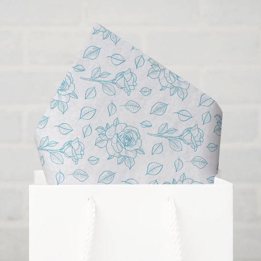 Klimroos Robin's Ei Blauwe Handgetekende Tissuepapier (Cadeauzakje)