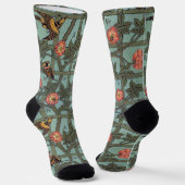 Klimrozen & Kleine Vogels, William Morris Sokken (Gebogen)