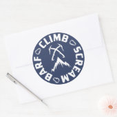 Klimschilfers en scheuren van ijs ronde sticker (Envelop)