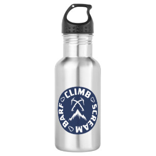 Klimschilfers en scheuren van ijs waterfles