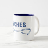 Klimstaartroep in het nationale park tweekleurige koffiemok (Voorkant rechts)